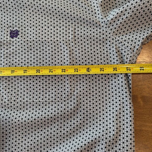 Cinch Long Sleeve Buttondown Western Shirt Mens SZ XXL  Blue White Hexagon Print - Picture 14 of 16